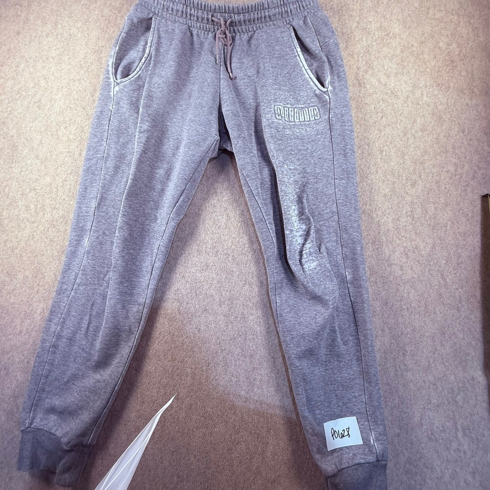 Puma Mens Fleece Joggers Grey Heather Drawstring Sweatpants Size Medium P0628
